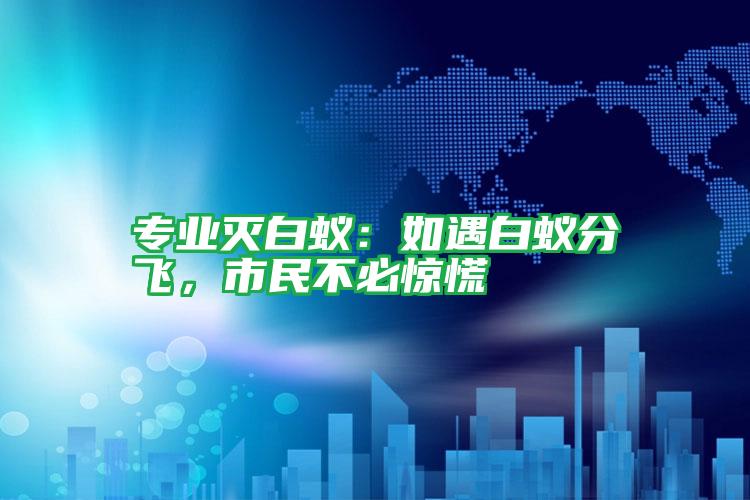 專業(yè)滅白蟻:如遇白蟻分飛,市民不必驚慌