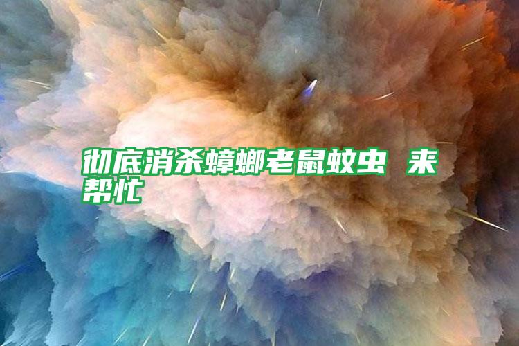 徹底消殺蟑螂老鼠蚊蟲 來幫忙