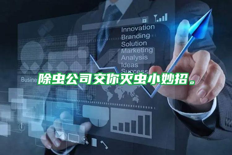 除蟲公司交你滅蟲小妙招。