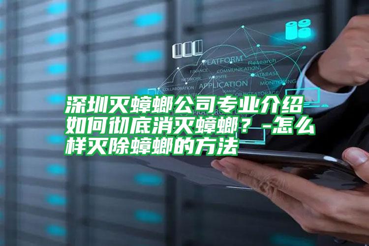 深圳滅蟑螂公司專業(yè)介紹如何徹底消滅蟑螂?-怎么樣滅除蟑螂的方法