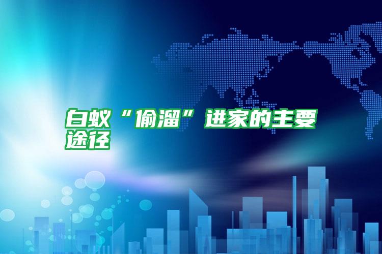 白蟻“偷溜”進(jìn)家的主要途徑