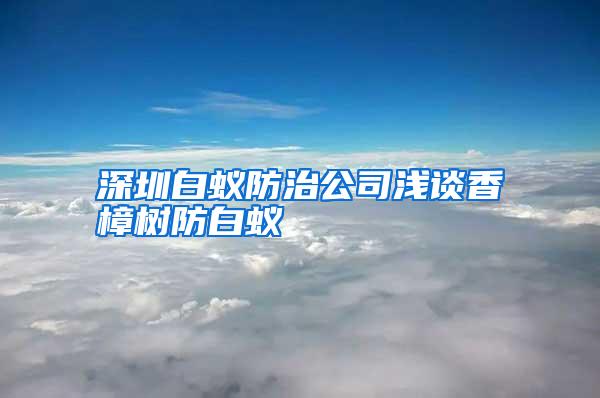 深圳白蟻防治公司淺談香樟樹防白蟻