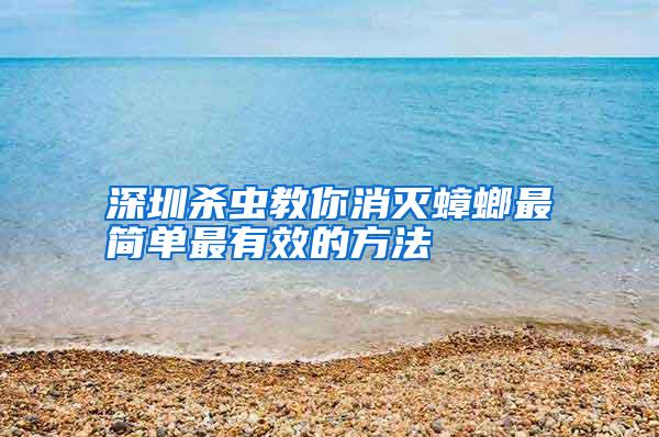 深圳殺蟲教你消滅蟑螂最簡單最有效的方法