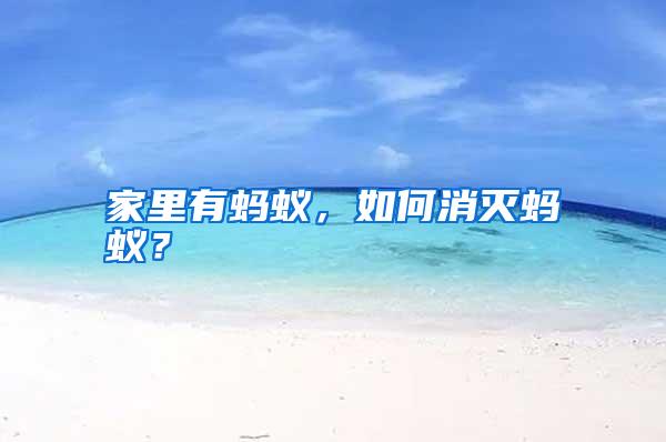 家里有螞蟻,如何消滅螞蟻?