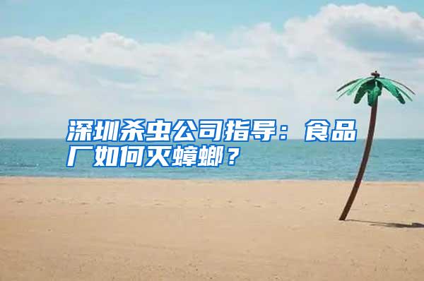 深圳殺蟲公司指導(dǎo)：食品廠如何滅蟑螂？