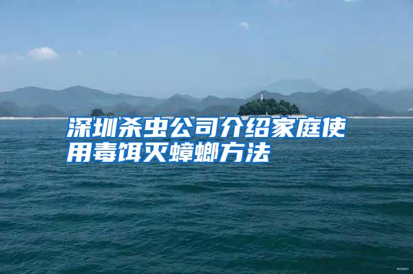 深圳殺蟲公司介紹家庭使用毒餌滅蟑螂方法