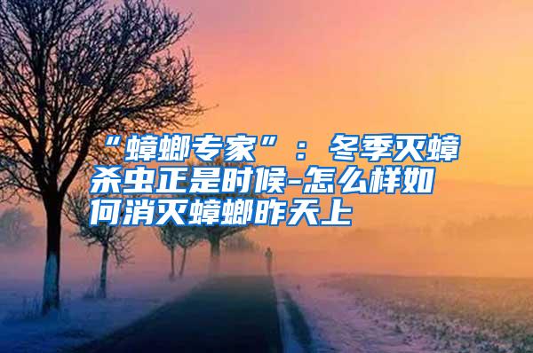 “蟑螂專家”:冬季滅蟑殺蟲(chóng)正是時(shí)候-怎么樣如何消滅蟑螂昨天上