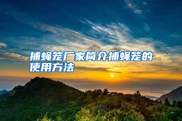 捕蠅籠廠家簡(jiǎn)介捕蠅籠的使用方法