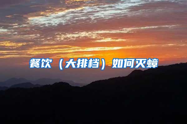 餐飲(大排檔)如何滅蟑