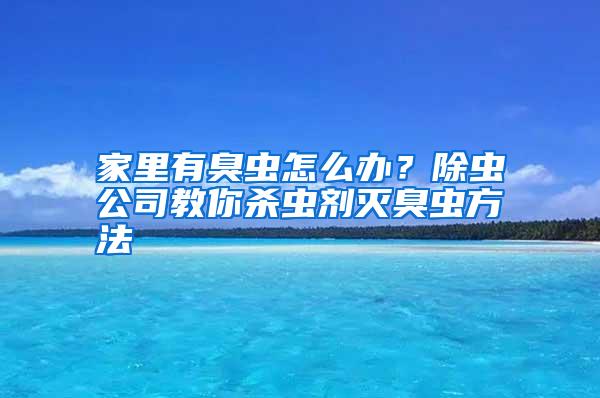 家里有臭蟲怎么辦?除蟲公司教你殺蟲劑滅臭蟲方法
