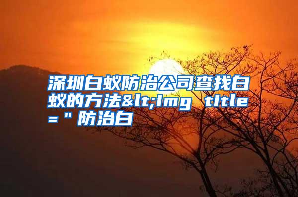 深圳白蟻防治公司查找白蟻的方法<img title="防治白