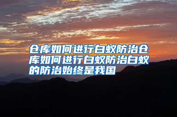 倉庫如何進(jìn)行白蟻防治倉庫如何進(jìn)行白蟻防治白蟻的防治始終是我國