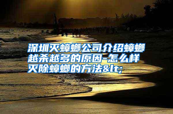 深圳滅蟑螂公司介紹蟑螂越殺越多的原因-怎么樣滅除蟑螂的方法<
