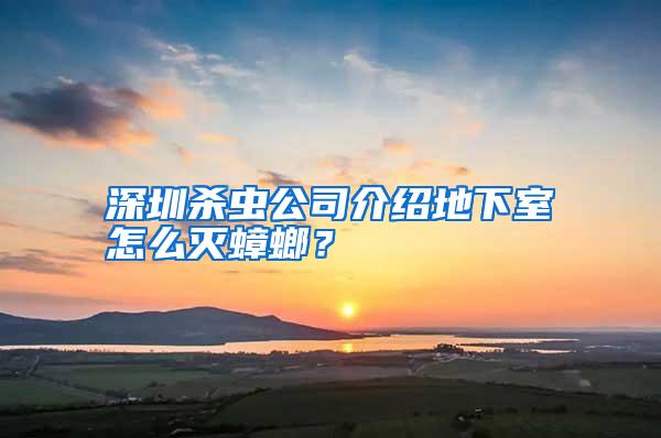 深圳殺蟲公司介紹地下室怎么滅蟑螂?