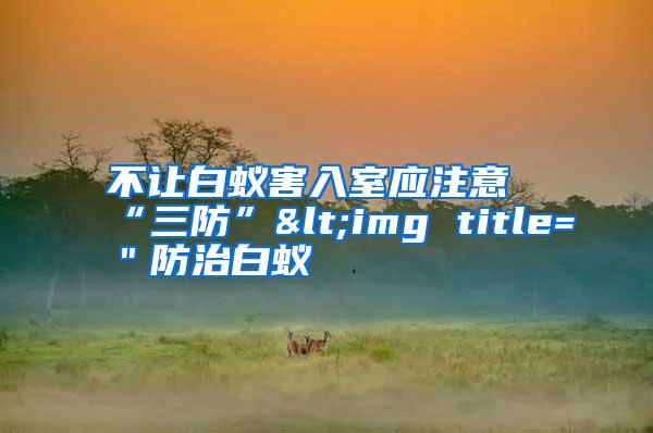 不讓白蟻害入室應(yīng)注意“三防”<img title="防治白蟻