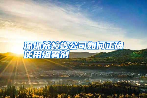 深圳殺蟑螂公司如何正確使用煙霧劑