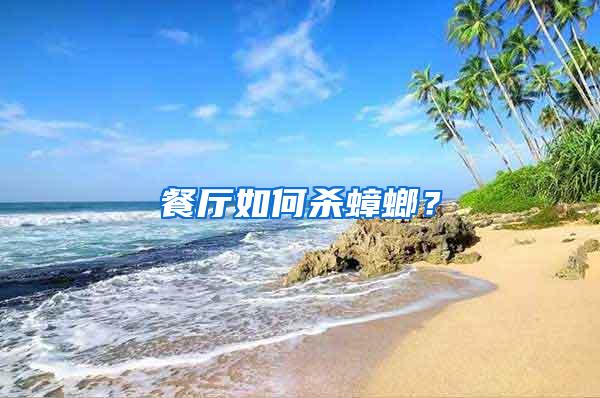 餐廳如何殺蟑螂?