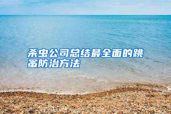 殺蟲公司總結最全面的跳蚤防治方法