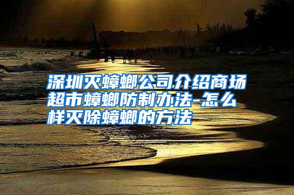 深圳滅蟑螂公司介紹商場超市蟑螂防制辦法-怎么樣滅除蟑螂的方法