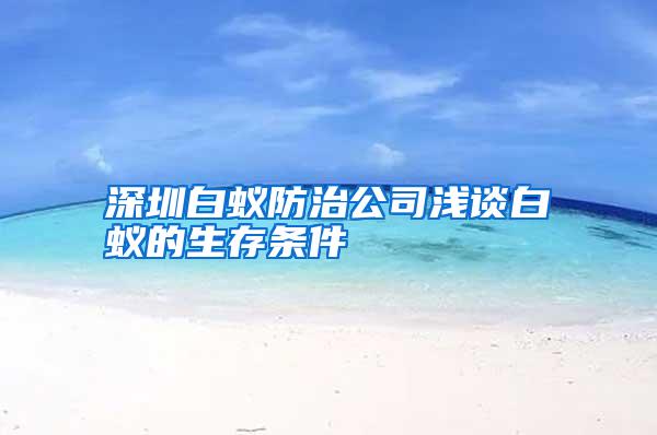 深圳白蟻防治公司淺談白蟻的生存條件