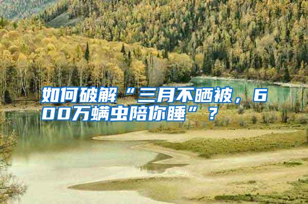 如何破解“三月不曬被,600萬(wàn)螨蟲(chóng)陪你睡”?