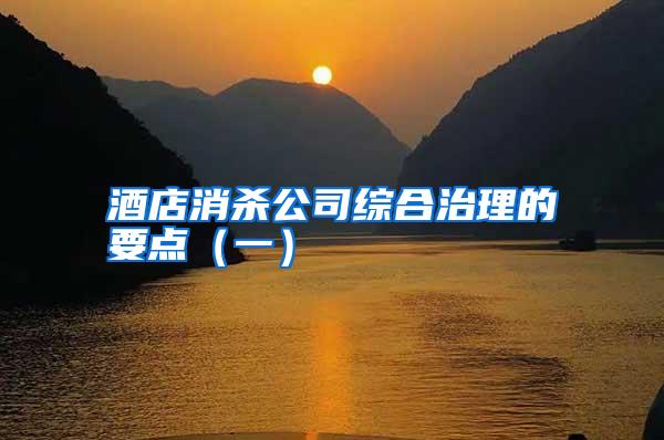 酒店消殺公司綜合治理的要點(一)