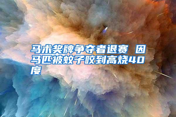 馬術(shù)獎(jiǎng)牌爭奪者退賽 因馬匹被蚊子咬到高燒40度