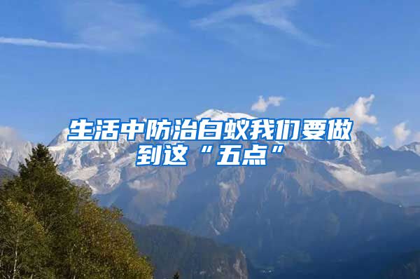 生活中防治白蟻我們要做到這“五點(diǎn)”
